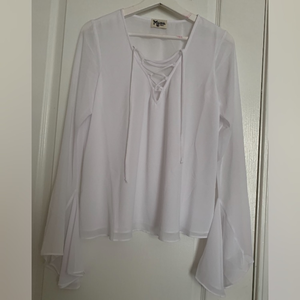 Show Me Your Mumu white bell sleeve top